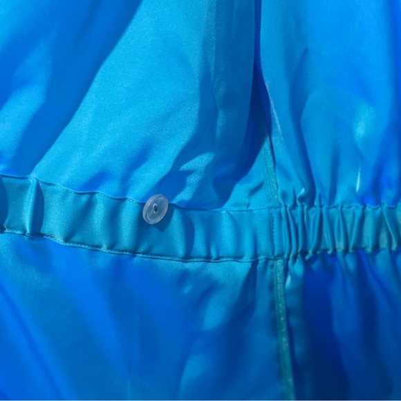 NWT Ramy Brook Rori Jacket satiny jacket kimono wrap cerulean blue, size L - Picture 13 of 14
